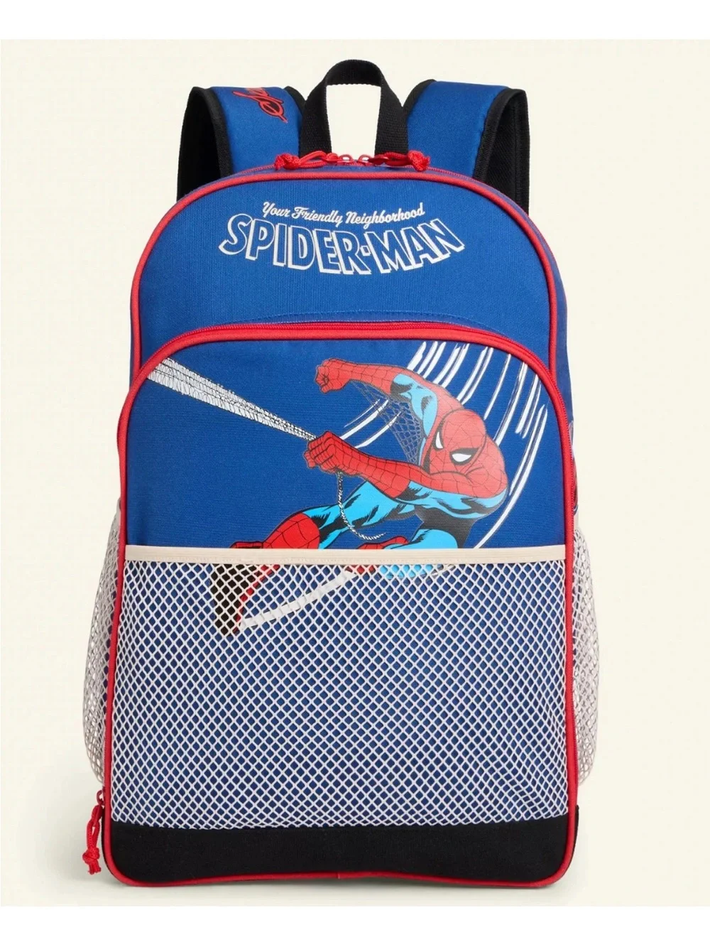 Marvel Blue & Red Spider-Man Kids Backpack with Mesh Front